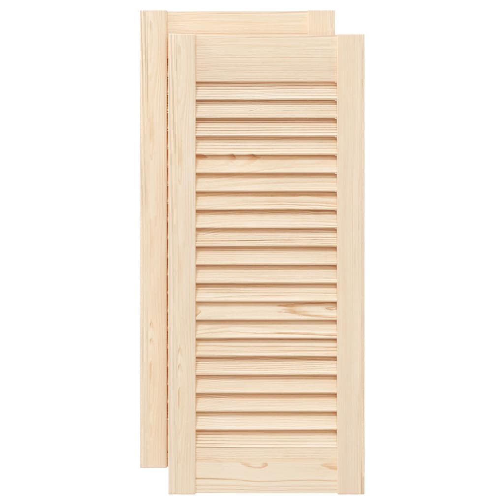 Vidaxl kastdeuren met lamellen 2 st 69x29,5 cm massief grenenhout