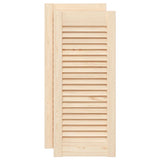 Vidaxl kastdeuren met lamellen 2 st 69x29,5 cm massief grenenhout