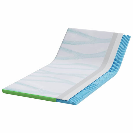 Vidaxl matrastopper wit en groen 90 x 200 cm jacquard stof