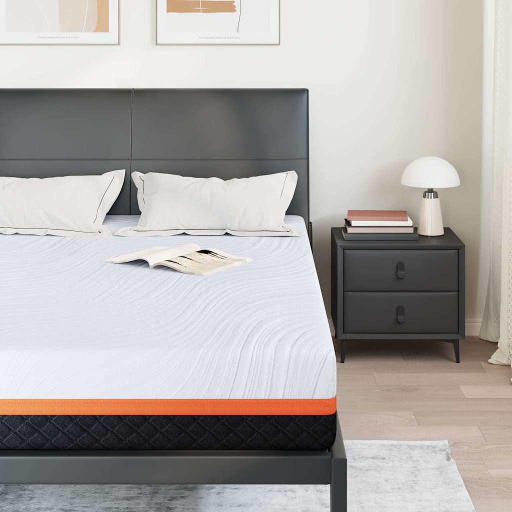 Vidaxl matras wit en grijs 140 x 200 cm jacquard stof