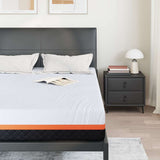 Vidaxl matras wit en grijs 140 x 200 cm jacquard stof