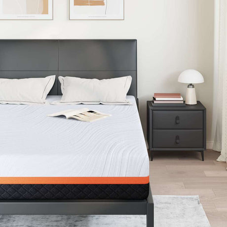 Vidaxl matras wit en grijs 160 x 200 cm jacquard stof