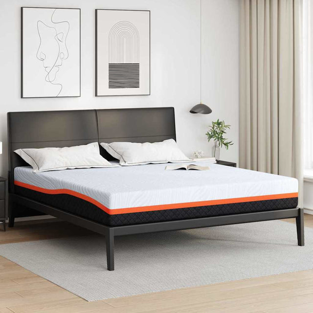 Vidaxl matras wit en grijs 180 x 200 cm jacquard stof