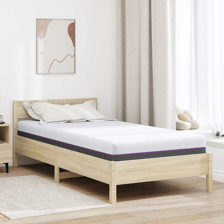 Vidaxl traagschuimmatras medium 90 x 200 cm wit en grijs