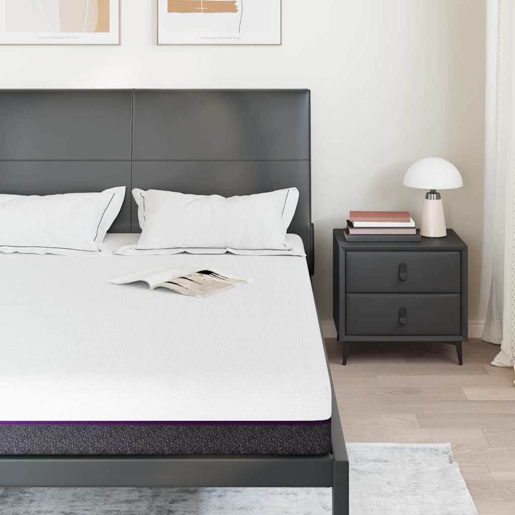 Vidaxl traagschuimmatras medium 140 x 200 cm wit en grijs