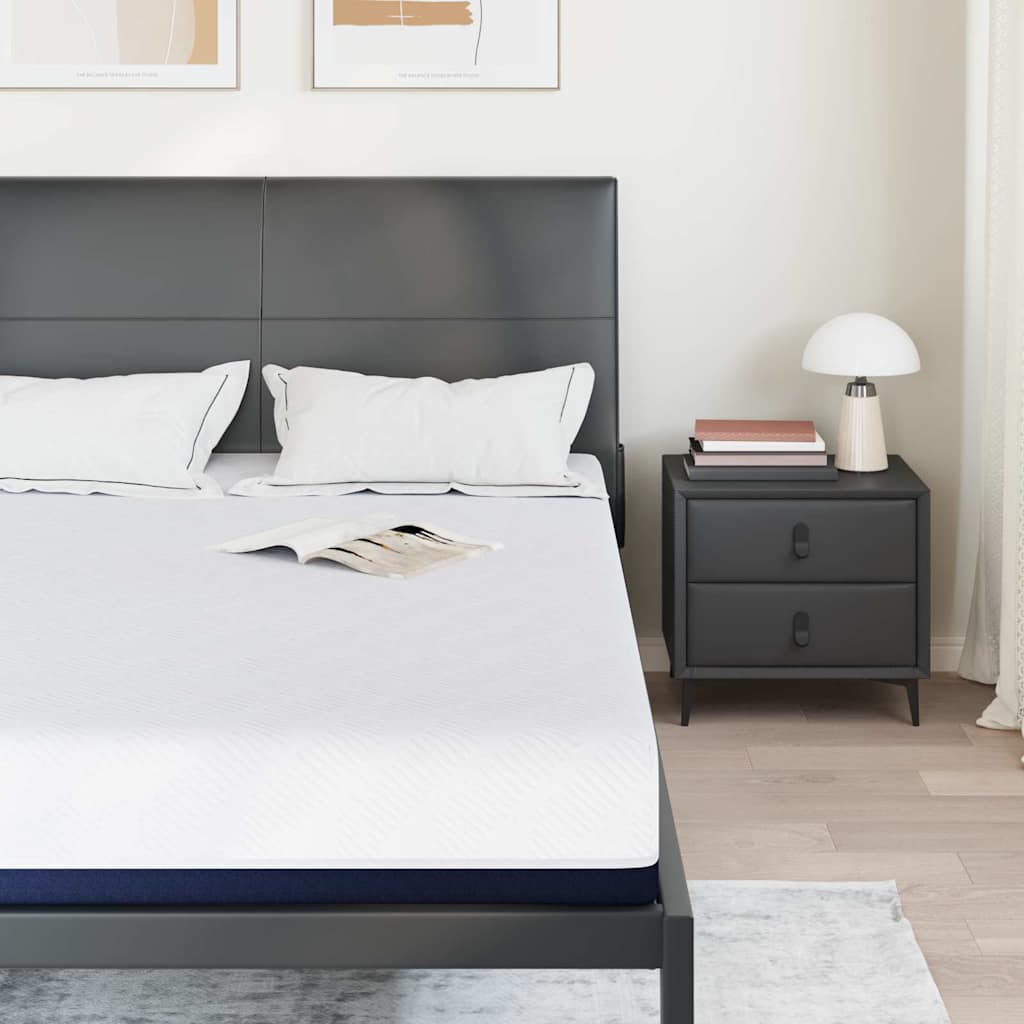 Vidaxl matras wit en blauw 140 x 190 cm jacquard stof