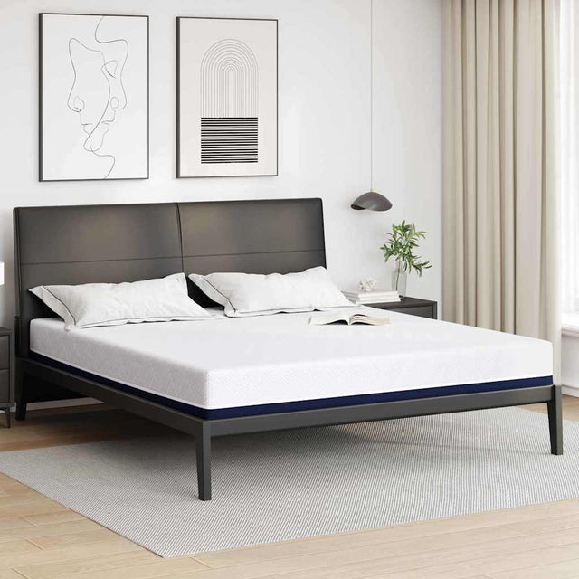Vidaxl matras wit en blauw 180 x 200 cm jacquard stof