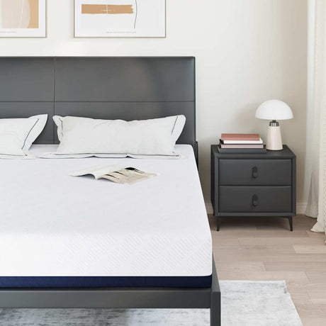 Vidaxl matras wit en blauw 200 x 200 cm jacquard stof