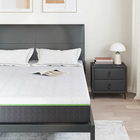 Vidaxl matras wit en grijs 140 x 200 cm jacquard stof