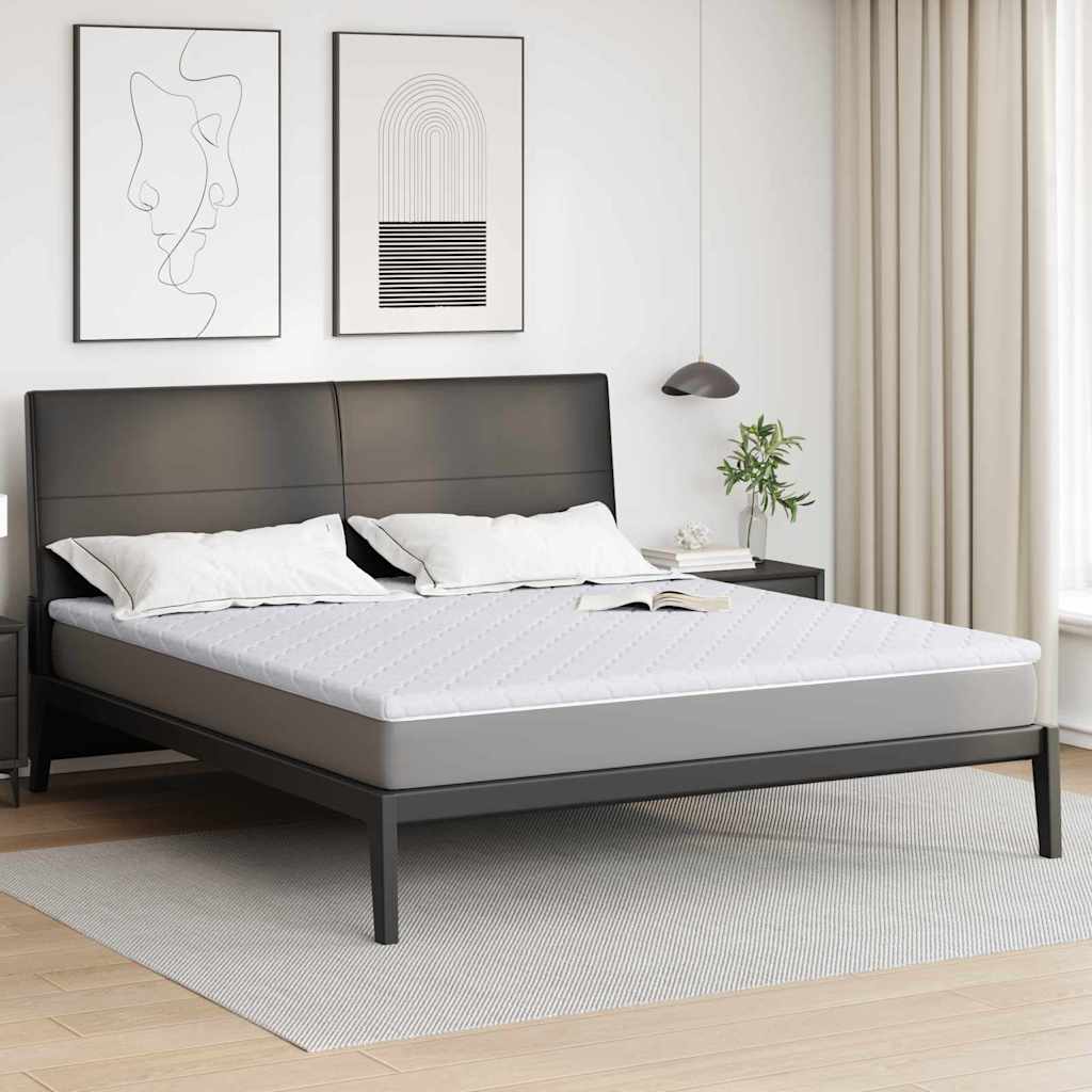 Vidaxl kokos topper wit 200 x 200 cm jacquard stof