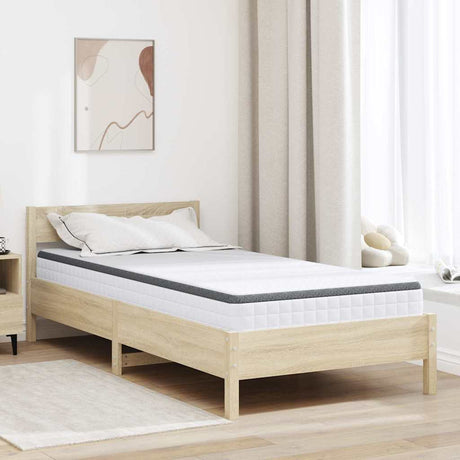 Vidaxl matras medium zacht 90 x 190 cm wit en grijs