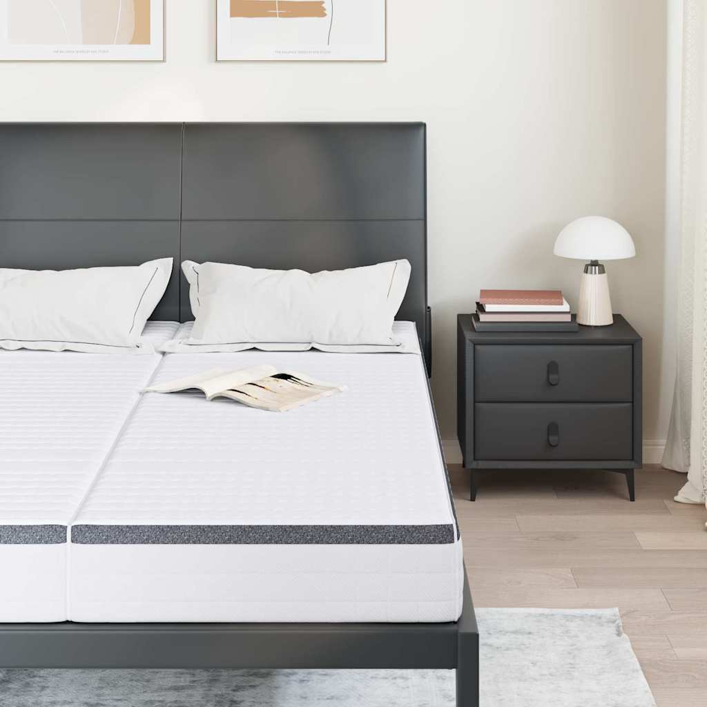 Vidaxl matras 2 st medium zacht 70 x 190 cm wit en grijs