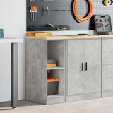Vidaxl garagekast 30x51x85 cm massief grenenhout betongrijs