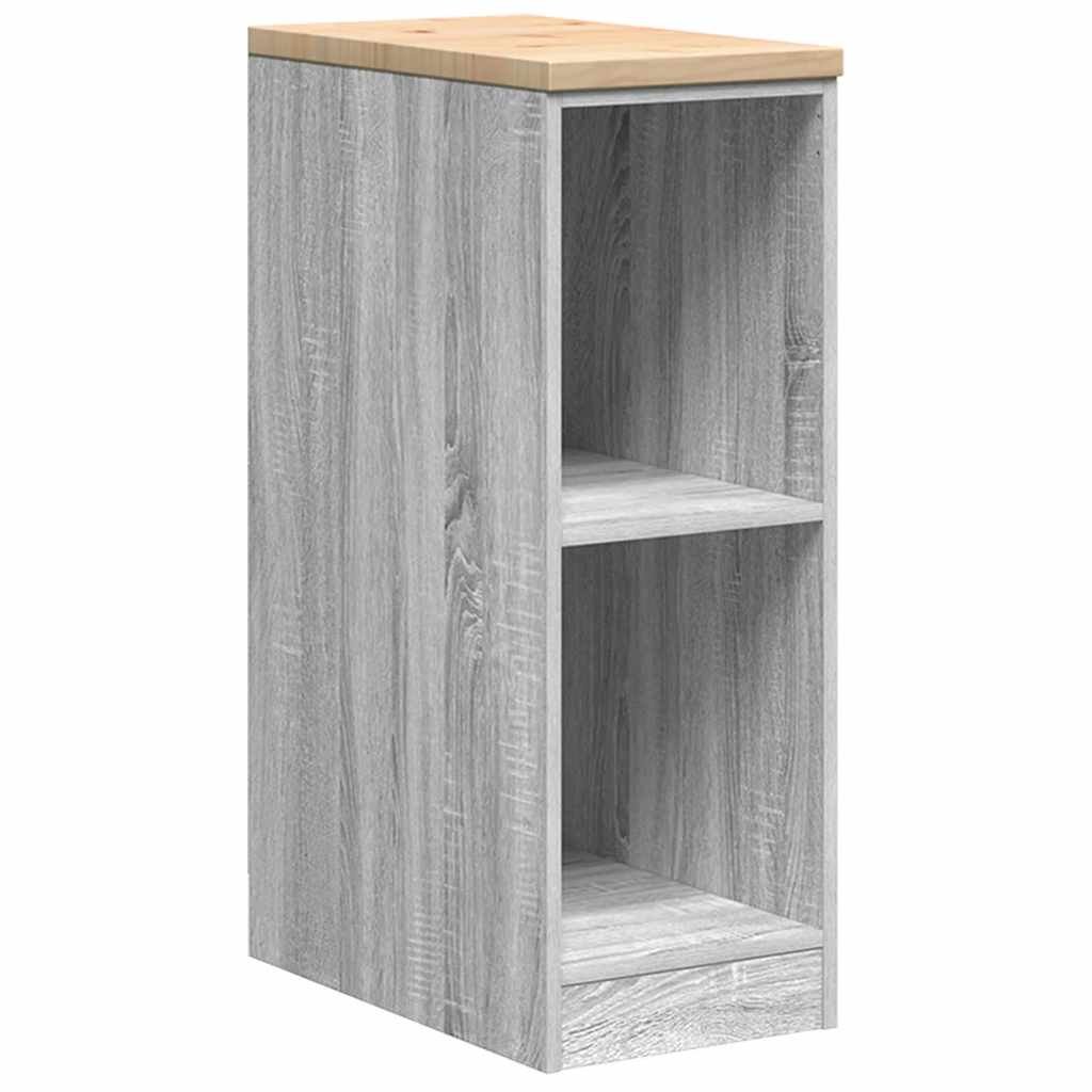 Vidaxl garagekast 30x51x85 cm massief grenenhout grijs sonoma