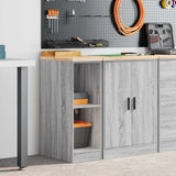 Vidaxl garagekast 30x51x85 cm massief grenenhout grijs sonoma