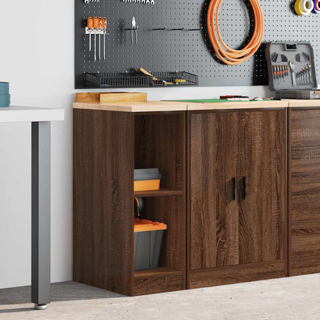Vidaxl garagekast 30x51x85 cm massief grenenhout bruin eikenkleurig