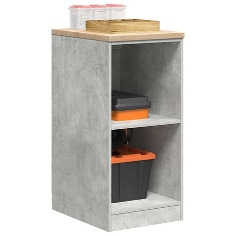 Vidaxl garagekast 40x51x85 cm massief grenenhout betongrijs