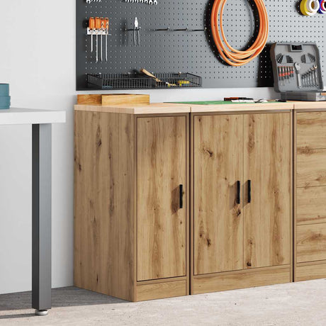 Vidaxl garagekast 30x51x85 cm massief grenenhout artisan eikenkleurig