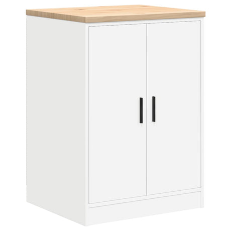 Vidaxl garagekast 60x51x85 cm massief grenenhout wit
