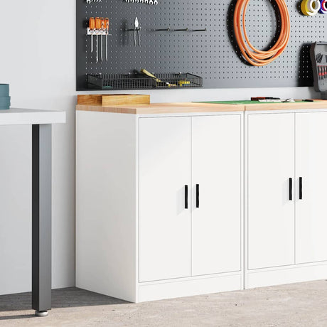 Vidaxl garagekast 60x51x85 cm massief grenenhout wit