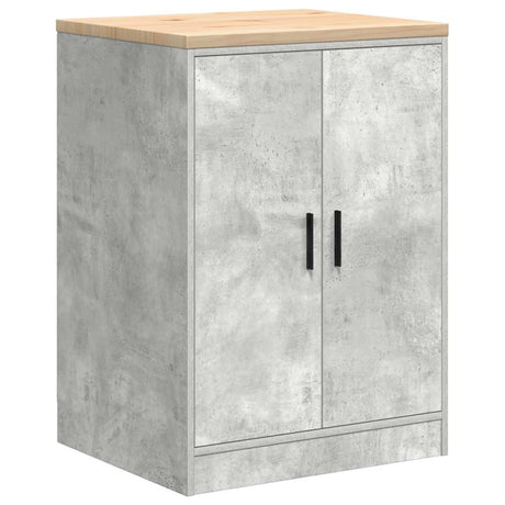 Vidaxl garagekast 60x51x85 cm massief grenenhout betongrijs