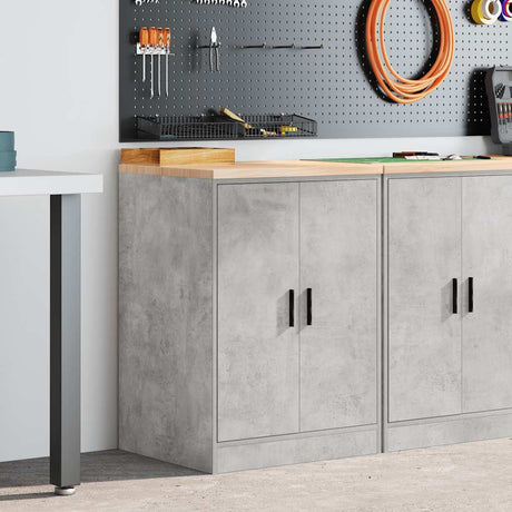 Vidaxl garagekast 60x51x85 cm massief grenenhout betongrijs