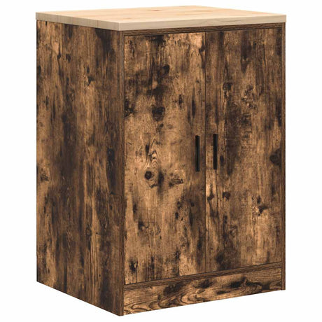 Vidaxl garagekast 60x51x85 cm massief grenenhout gerookt eiken