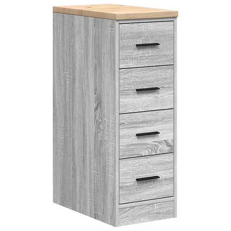 Vidaxl garagekast 30x51x85 cm massief grenenhout grijs sonoma
