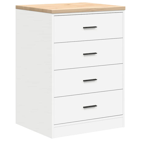 Vidaxl garagekast 60x51x85 cm massief grenenhout wit