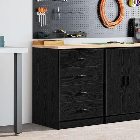 Vidaxl garagekast 60x51x85 cm massief grenenhout zwart