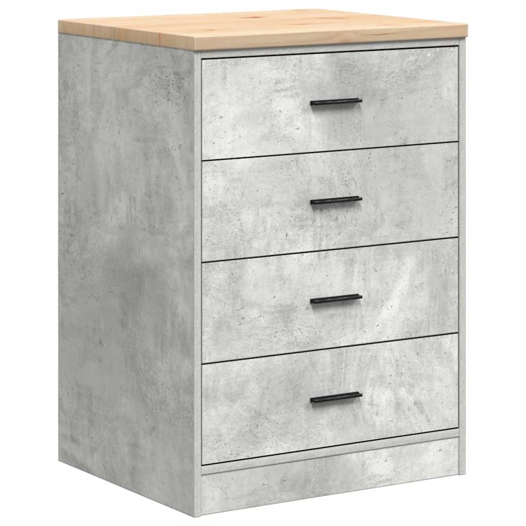 Vidaxl garagekast 60x51x85 cm massief grenenhout betongrijs
