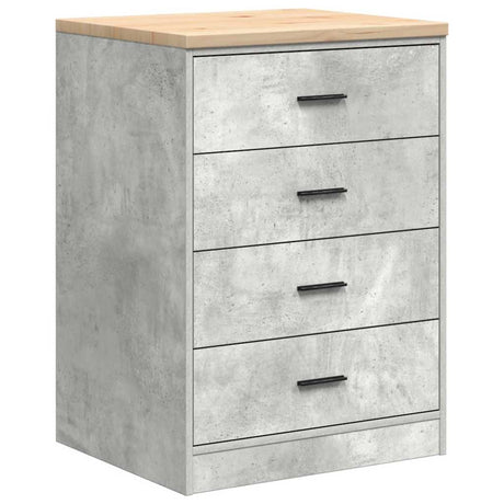 Vidaxl garagekast 60x51x85 cm massief grenenhout betongrijs