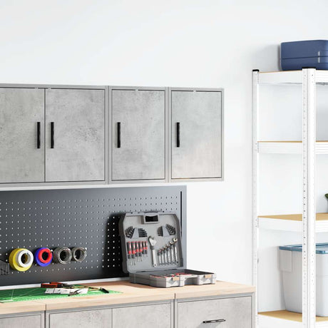 Vidaxl garagewandkasten 2 st bewerkt hout betongrijs