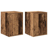 Vidaxl garage wandkasten 2 st bewerkt hout oud hout