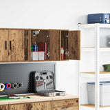 Vidaxl garage wandkasten 2 st bewerkt hout oud hout
