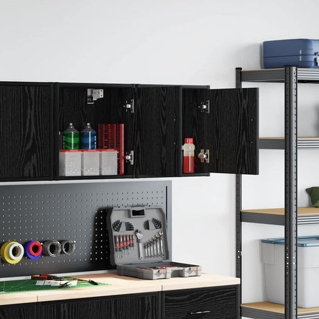 Vidaxl garagewandkasten 2 st spaanplaat zwart