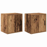 Vidaxl garage wandkasten 2 st bewerkt hout oud hout