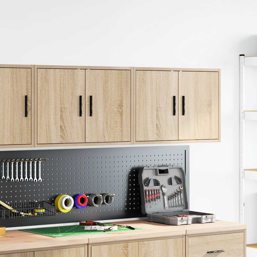 Vidaxl garagewandkasten 2 st spaanplaat sonoma eikenkleurig