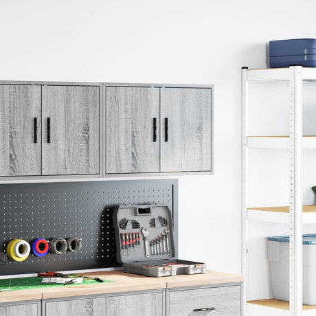 Vidaxl garage wandkast bewerkt hout grijs sonoma