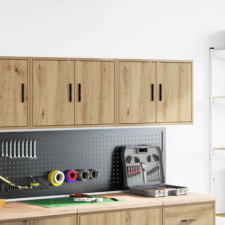 Vidaxl garagewandkasten 2 st spaanplaat ambachtelijk eikenhout