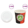 Vidaxl papieren koffiekopjes met deksel 1000 st 4oz 120 ml