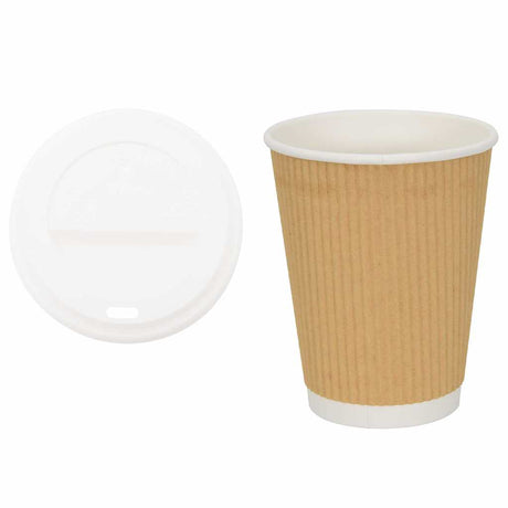 Vidaxl papieren koffiekopjes met deksel 1000 st 12oz 300 ml