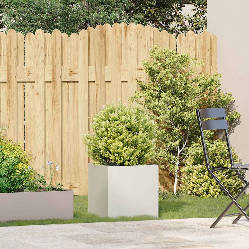 Vidaxl plantenbak 40x40x40 cm koudgewalst staal wit