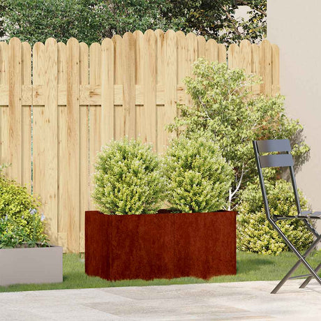Vidaxl plantenbak roestig 80x40x40 cm weervast staal