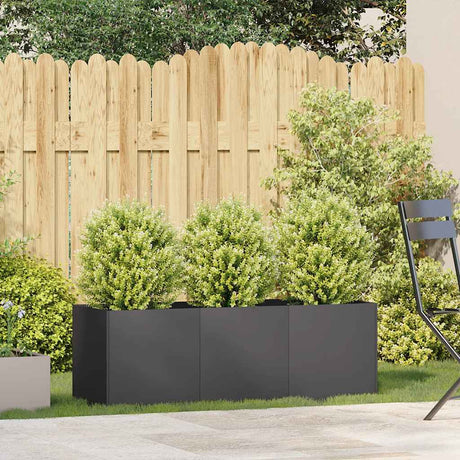 Vidaxl plantenbak zwart 120x40x40 cm koudgewalst staal