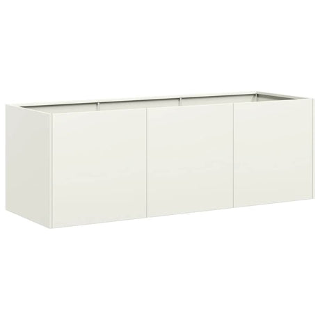 Vidaxl plantenbak 120x40x40 cm koudgewalst staal wit
