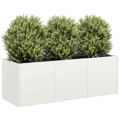 Vidaxl plantenbak 120x40x40 cm koudgewalst staal wit