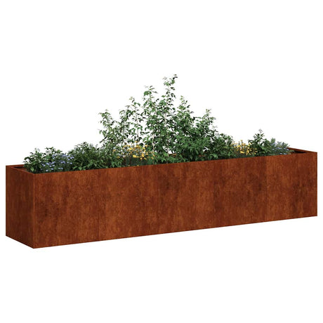 Vidaxl plantenbak roestig 200x40x40 cm weervast staal