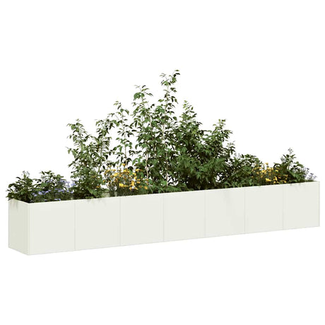Vidaxl plantenbak 280x40x40 cm koudgewalst staal wit
