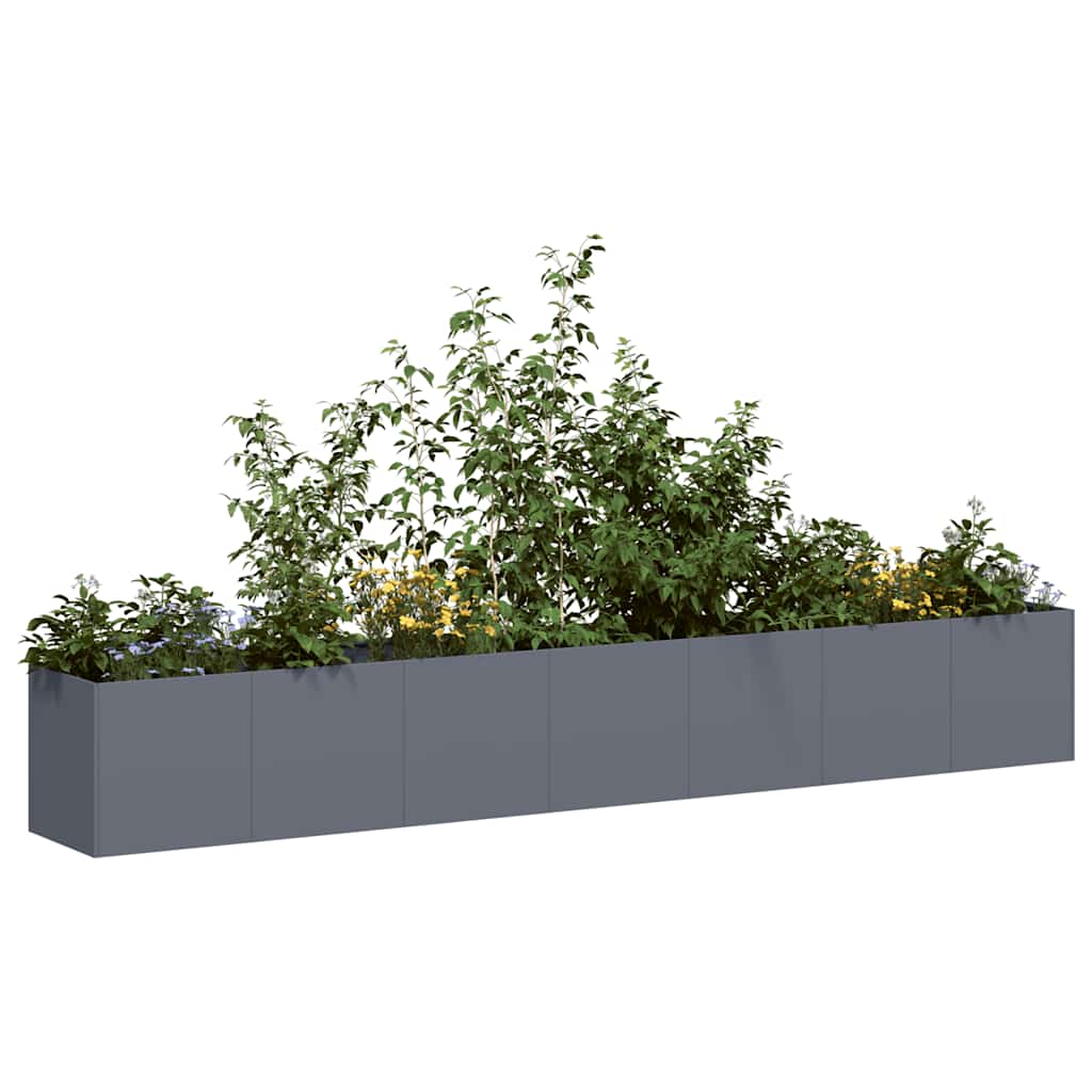 Vidaxl plantenbak 280x40x40 cm koudgewalst staal antracietkleurig